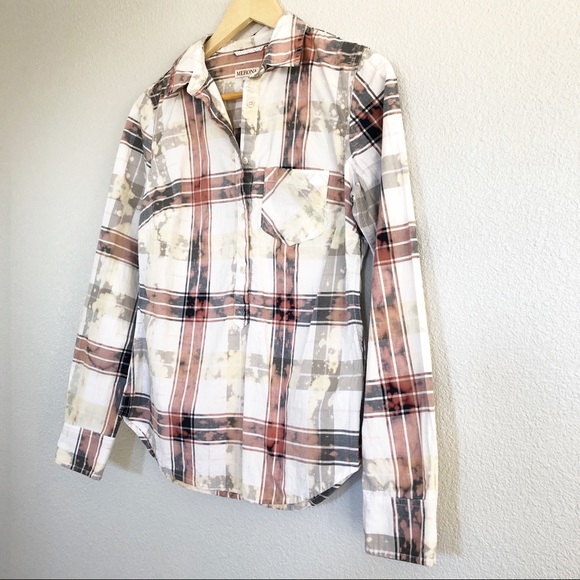 Bleached Distressed Tie Dye Gray & White Top Sz XS - Picture 2 of 7